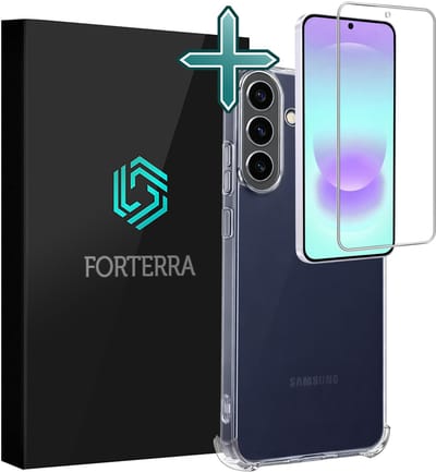 Hoesje Met Screenprotector - Geschikt voor Samsung Galaxy A37 - Sterk & Shockproof - Back Cover - Siliconen Case - Telefoon Hoes - Shock Proof - Transparant