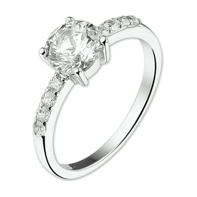 Zilver Gerhodineerde Ring zirkonia 1319262 15.00 mm (47)