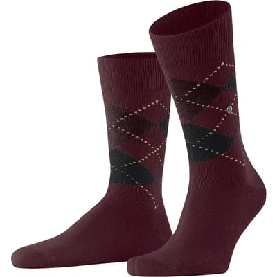 Burlington Preston gedessineerd materiaal sokken heren rood - maat 46-50