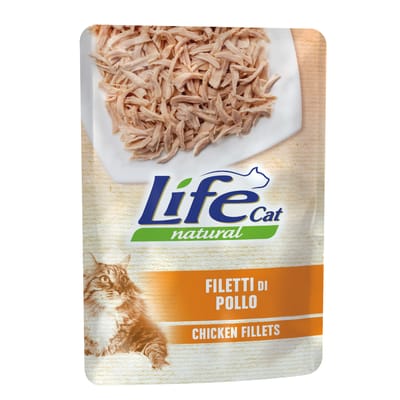 Voordeelpakket: 24x70g Life Cat Natuurlijke Volwassen Kipfilets Kattenvoer Nat