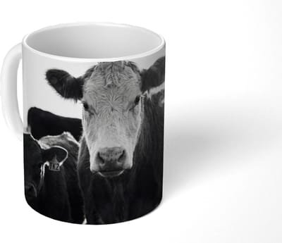 Mok - Koffiemok - Koeien - Zwart - Wit - Mokken - 350 ML - Beker - Koffiemokken - Theemok