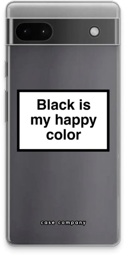 Case Company® - Hoesje geschikt voor Google Pixel 6a hoesje - Black is my happy color - Soft Cover Telefoonhoesje - Bescherming aan alle Kanten en Schermrand