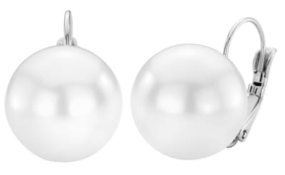 Traveller Oorbellen - Oorstekers Dames - Brisures - Parel - 16 mm - Wit - Hangers - Geplatineerd - 901716