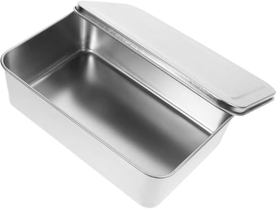Bakvorm met Deksel - Broodvorm Taartvorm - Brood Cake Bakken - Roestvrij Staal - 23x15cm - Zilverkleurig