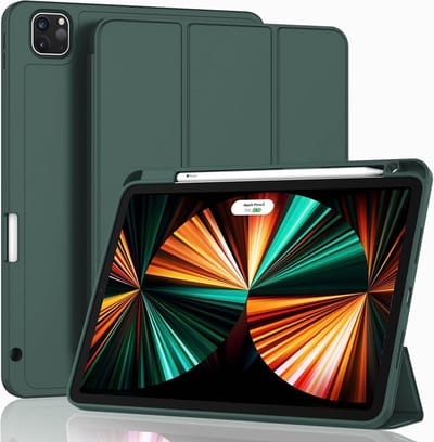 CaseMania Bookcase hoesje geschikt voor iPad Air 13 inch (M2) - Effen Groen - Kunstleer