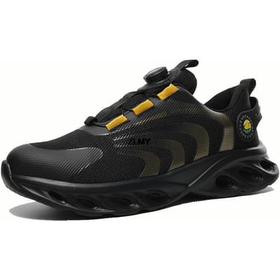 Veiligheidsschoenen met draaiknop voor heren, werksneakers met stalen neus, lichtgewicht, punctiebestendig, werkveiligheidslaarzen, heren werkschoenen, anti-verpletterlaars 47