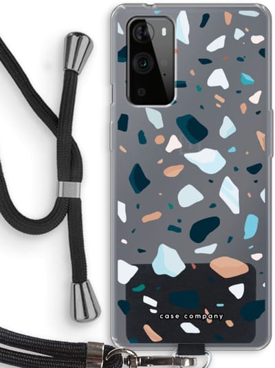 Case Company® - Hoesje met koord geschikt voor OnePlus 9 Pro hoesje met Koord - Terrazzo N°13 - Telefoonhoesje met Zwart Koord - Bescherming aan alle Kanten en Over de Schermrand