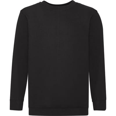 Fruit of the Loom Kinder/Kids Klassiek Sweatshirt met Inzet (Zwart)