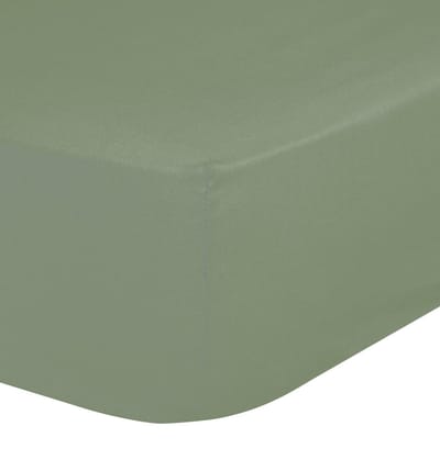 Good Morning hoeslaken effen kleur - Lits jumeaux 180x200 cm - Mistgroen - 100% Katoen jersey