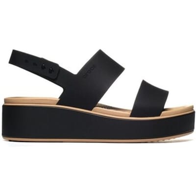 Crocs Brooklyn Matte Wrap Low Wedge Dames Sandalen Zwart (211802-0RI)