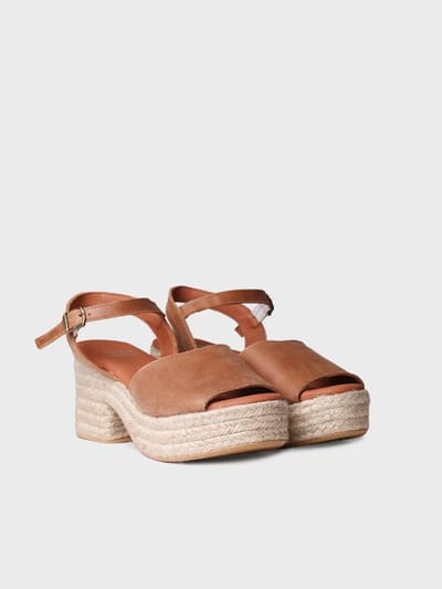 Dames espadrille met brede hak | ADRIANA