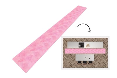 Keukenloper - Keukenmat - Waterverf - Patronen - Roze - Verf - 400x50 cm - Keuken vloerkleed