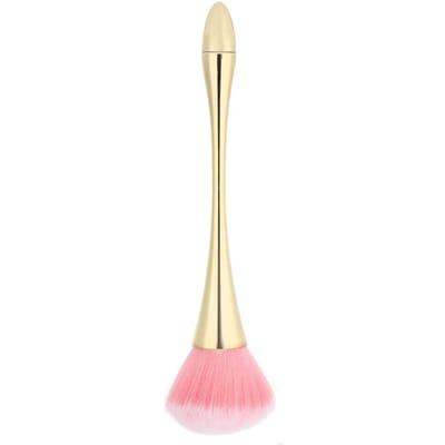 Brosse à Poussière pour Ongles Nettoyeur de Poussière Poudre Outil Manucure Nail Art Grande Taille Rose gold beige