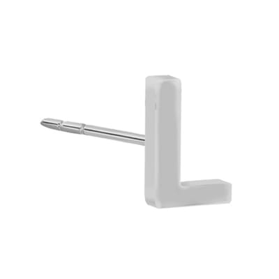 New Bling 9NB-908L - Zilveren oorsteker Letter L – Rhodium Plated – 4 mm – Per Stuk