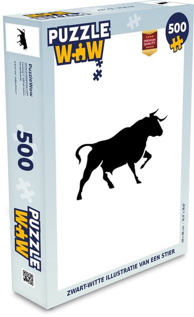 Puzzel Zwart-witte illustratie van een stier - Legpuzzel - Puzzel 500 stukjes