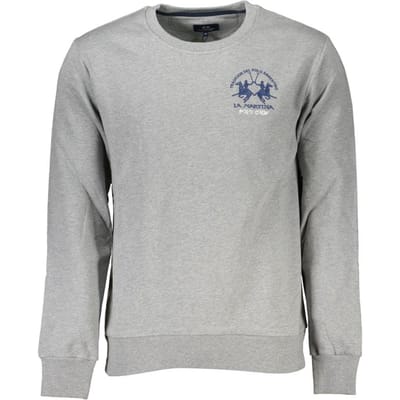 La Martina Grigio Katoenen Heren Sweater