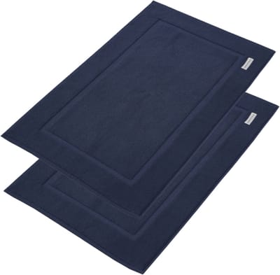 L&G - Badkamermat - set van 2 - Badmat 50 x 80cm - Badmatten - 1000 gsm - Badmat katoen- Badmat Luxe - Blauw