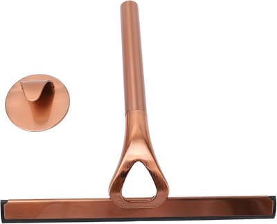 Douche rakel - Glaswisser Schrobber - Badkamer reinigen - Roestvrijstalen frame - 22 cm lang - Brons