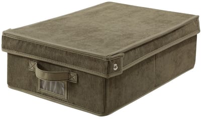 CALICOSY - Opbergdoos met deksel in khaki corduroy 32x48x15cm