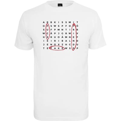 Mister Tee - Crossword Heren T-shirt - XS - Wit