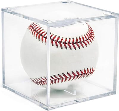 Honkbal Display Standaarden - Softbalhouders Opbergdozen - Ballen Tentoonstellen - Vierpunts Steun - 8x8x8cm - Transparant