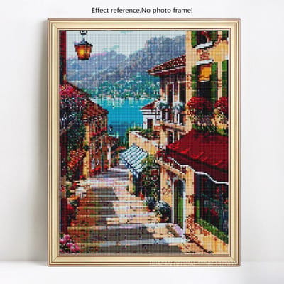 Vente de Mosaïque Diamant Maison Broderie Diamant Affichage Complet Peinture Diamant Scénique 20X30 gray
