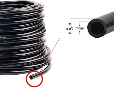 Druppelslang PVC - Tuinslang Irrigatieslang - Automatische Tuinirrigatie - Flexibele PVC Buismateriaal - 4/7 mm 30 Meter - Zwart