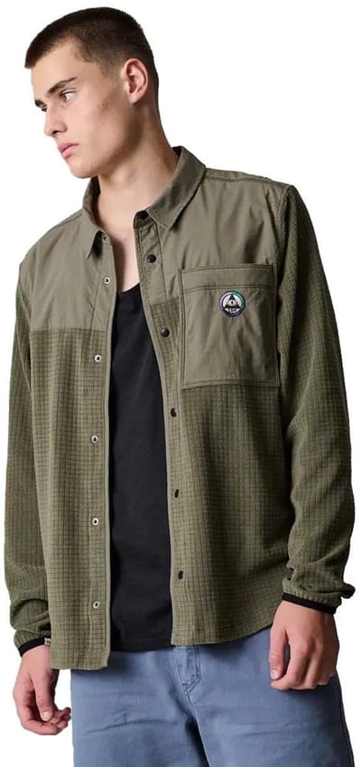 Ion Ionic Fleece Overhemd Met Lange Mouwen Groen L