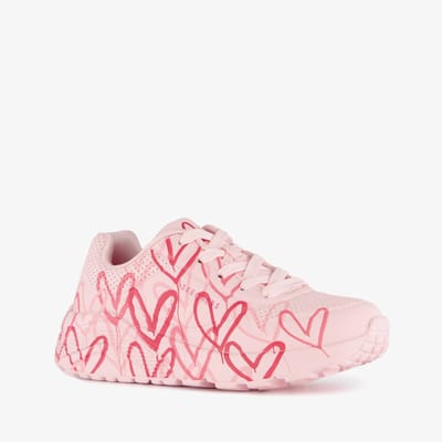 Skechers Uno Lite - Spread The Joy Meisjes Sneakers - Roze/Multicolour