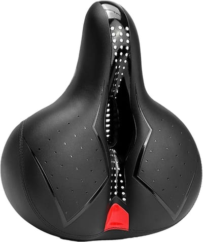 Fietszadelkussen - Fietskussen - Comfortabel Fietsen - Antislip en Waterdicht - 30 x 25 x 10 cm - Zwart en Rood