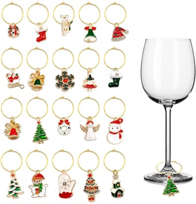 Allecto - Bedelringen - Kleurmarkering - Unieke feestdecoratie - Champagne - Wijnglas markers - Perfect voor cocktails en drankjes - 20 stuks