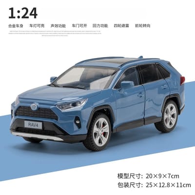 1:24 Rav4 Suv Legering Auto Model Diecast Metaal Off-Road Voertuigen Auto Model Simulatie Geluid En Licht Kinderspeelgoed Cadeau