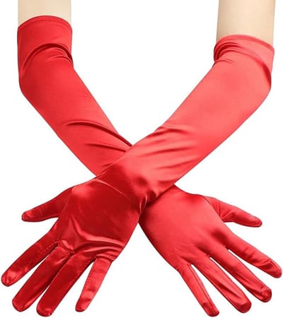 Elegante Lange Satijnen Handschoenen van 55 cm voor Feestjes, Bruiloften en Theatrale Rollen