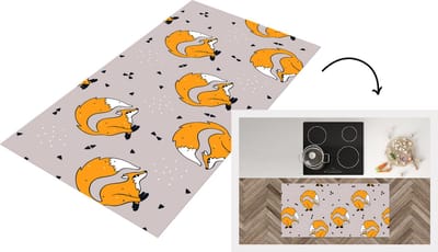 Keukenloper - Loper keuken - Meiden - Vos - Dieren - Patronen - 120x60 cm - Keukenloper vinyl