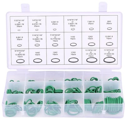 Dailygoods- O-ring Afdichtingsset 270 Stuks - Rubber Afdichtingen - Hoge Kwaliteit Nitril - Geschikt voor Auto-Airconditioning - Weerstand tegen Hoge Temperatuur - Diverse Maten