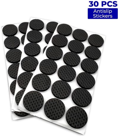 Waledano® Zelfklevende Antislip Pads - 30 Stuks - 2.7 CM -Tafel, Stoel, & Bank - Zelfklevende Meubelonderzetters - Anti Kras Vilt - Vloer Beschermers - Rubber Stoel Beschermer - Anti-slip stoelpoot - Plakvilt - Tafel Onderzetter - Beschermvilt