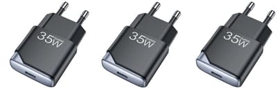 3 stuks OneOne 35W snellader met USB C poort. PD PPS Quick Charge lader. Platte GAN oplader adapter past op Samsung Galaxy A02s, A03s, A04, A05s, A13, A23, A52s, A21s, F06, Galaxy Note 7, Note 8, Note 9, F41, M33, M23, M35