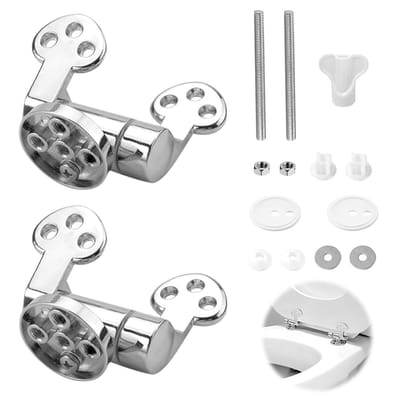 Dailygoods- Toiletzitting Scharnieren Roestvrij Staal - Softclose Mechanisme - Reserveonderdelen - Probleemloze Installatie - Geschikt voor Alle Toiletbrillen - Inclusief Montageonderdelen - Wc-bril Scharnieren