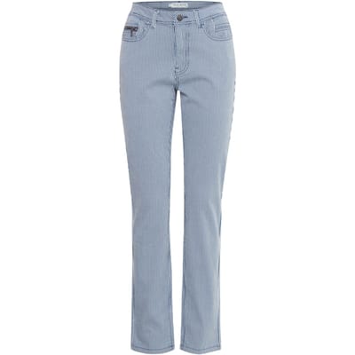 Gestreepte rechte broek voor dames Pulz Jeans Nolly