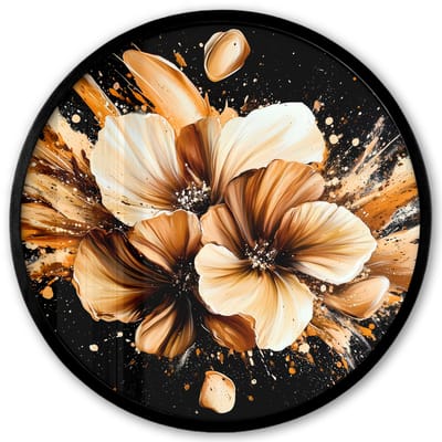 Poster in lijst Rond - Fotolijst 40x40 cm - Posters - Bloemen - Goud - Graffiti - Zwart - Abstract - Ronde posterlijst zwart - Decoratie - Wanddecoratie woonkamer - Muurdecoratie slaapkamer