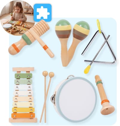 Mauzek® Muziekset - Muziek Speelgoed - 6-delig - Houten Speelgoed - Montessori Speelgoed - Educatief Speelgoed - Muziekinstrumenten Set - Speelgoed Instrument - Peuter Speelgoed - Jongens - Meisjes - 3 jaar - 4 jaar - 5 jaar - 6 jaar