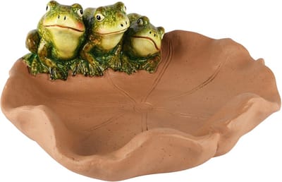Dekoratief | Vogelbad m/kikkers, groen, keramiek, 31x28x14cm | A250240