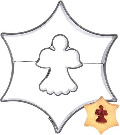Koekjessnijder Edelstaal Sterretje Engel 5,5 cm - Vormen - Uitsteekvorm - Cookie - Cutter - Uitsteekvormpjes - Koekjes - Bakken