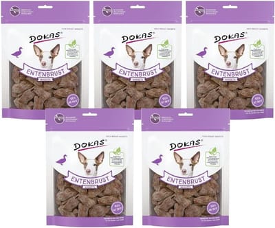 Eendenborst Snacks - Honden Traktaties - Belonen Honden - Natuurlijke Ingrediënten - 5 x 110g