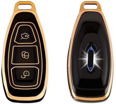Autosleutel Hoesje geschikt voor Ford - Sleutelcover - TPU Cover Sleutelhoes - Accessoires - goud