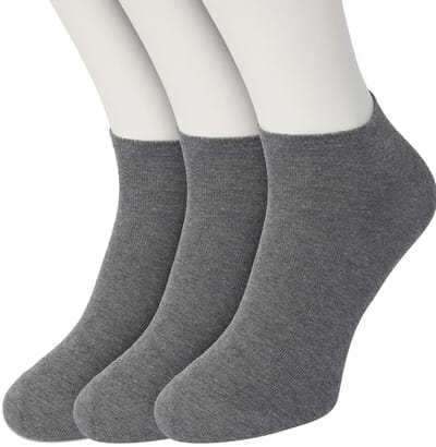 Bonnie Doon Sneakersokken Heren Grijs maat 40/46 - 3 paar - Basis Korte Sokken - Gladde Naden - Enkel Sokken - Uitstekend Draagcomfort - Enkelsokken - Sneaker Sokken - 3-pack - Multipack - Effen - Grijs - Medium Grey Heather - OL8120013.112