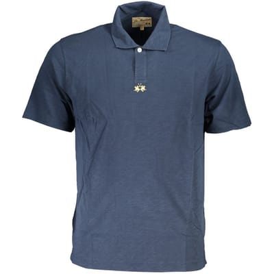 La Martina Blauw Katoenen Heren Poloshirt