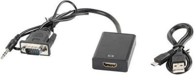 Lanberg Vga Audio Naar Hdmi-Adapter 0,2M Met Visueel Geluid
