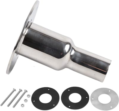 Dailygoods- Uitlaatpijp Roestvrij Staal - Thru Hull - 24mm Buitendiameter - Jacht - Dieselverwarming - Inclusief Pakking/Schoef/Moer - Door-de-romp Uitlaat