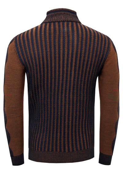 Trui met 1/2 rits in contrasterend design